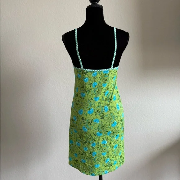 Victorias Secret y2k Floral Green and Blue slip dress - Picture 2 of 4